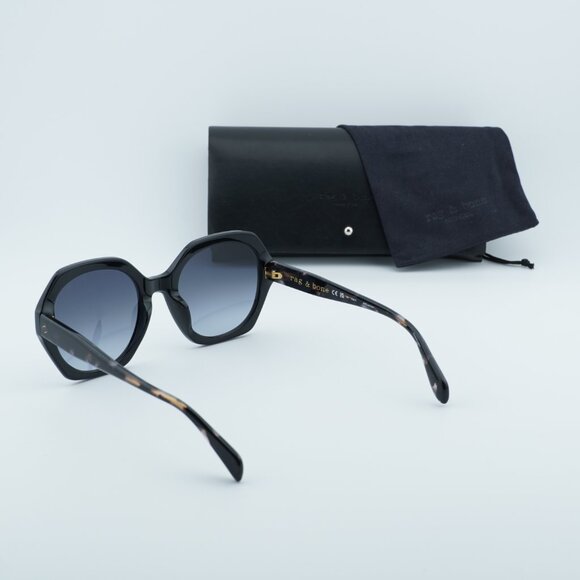Rag & Bone RNB1078/S 0807 9O Geometric Sunglasses - Black/Dark Havana/Grey - Picture 9 of 9
